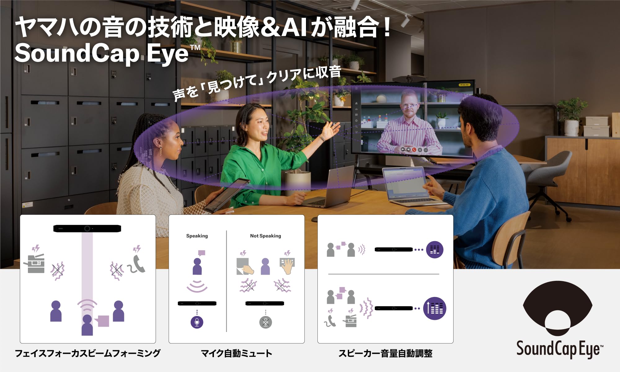 ヤマハ(YAMAHA) ビデオコラボレーションシステム AI搭載CS-500 CS-500 特長